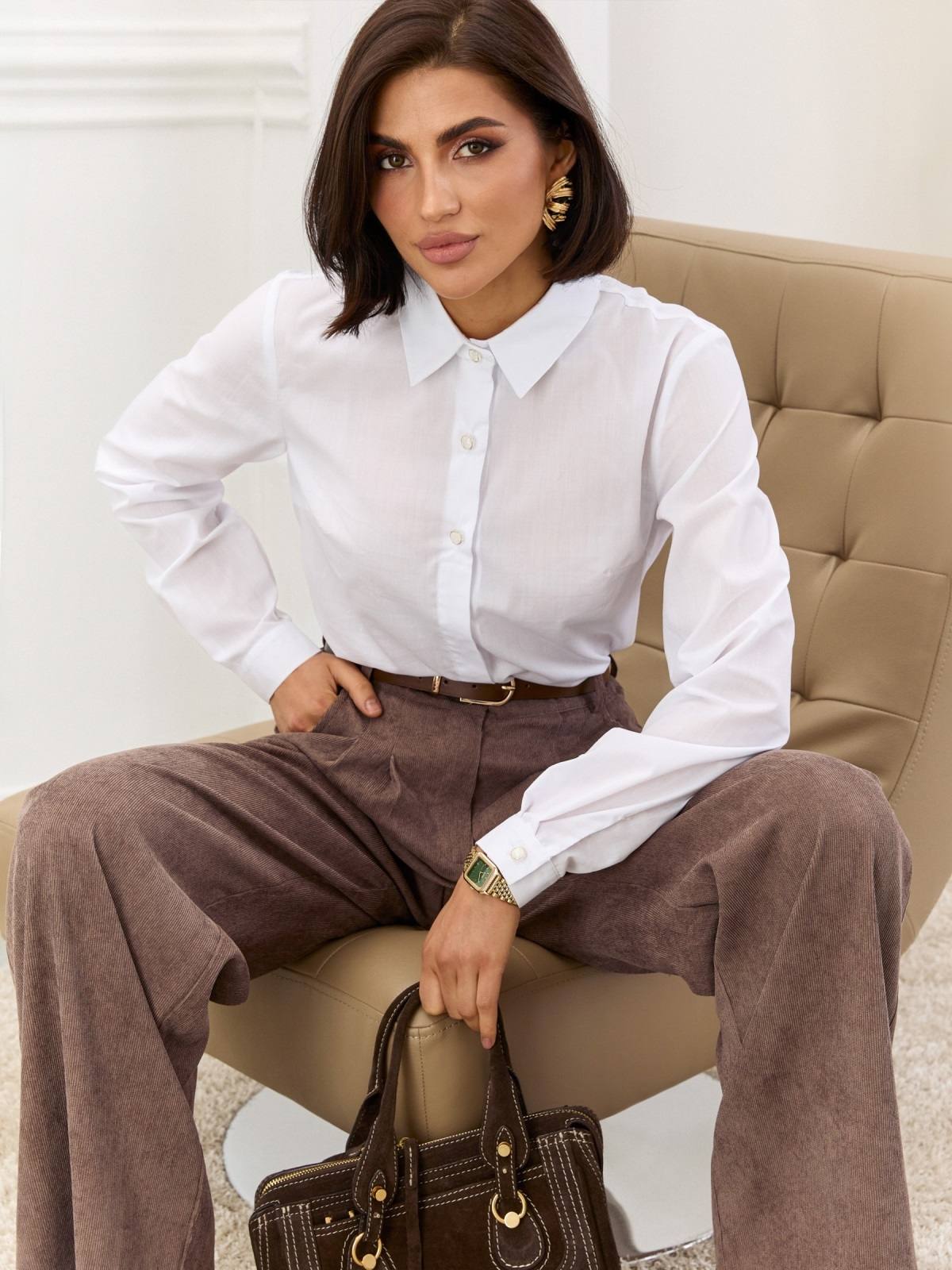 Класична бавовняна блузка біла | 88737 Класична бавовняна блузка біла | 88737