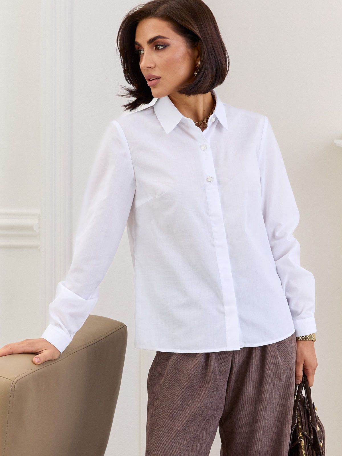 Класична бавовняна блузка біла | 88737 Класична бавовняна блузка біла | 88737