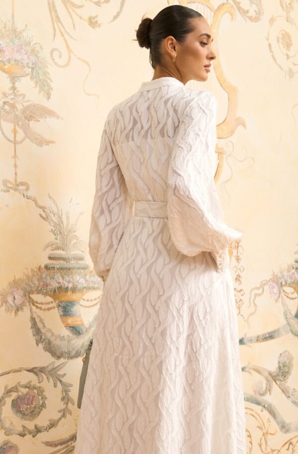 Святкова сукня із жакардової органзи біла | 88458
