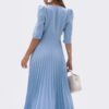 Сукня плісирована блакитна міді довжини | 89090 Сукня плісирована блакитна міді довжини | 89090