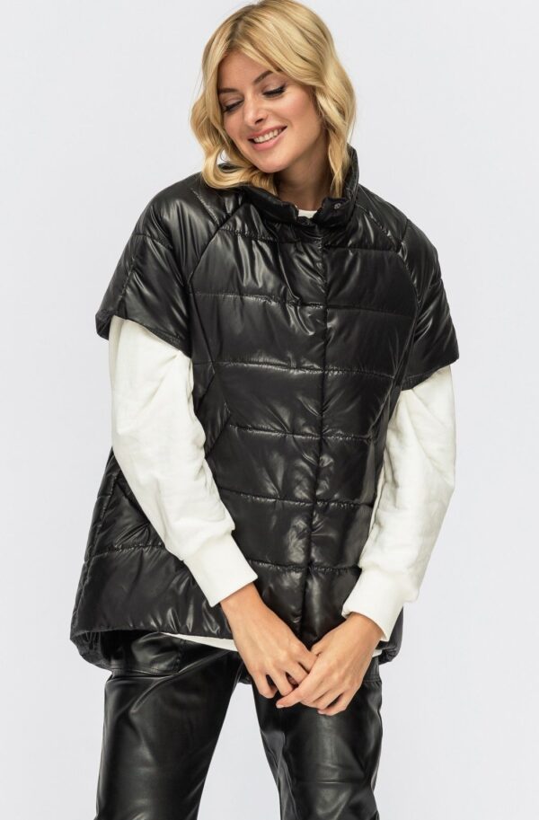 Жилет з подовженою спинкою чорний | 89174