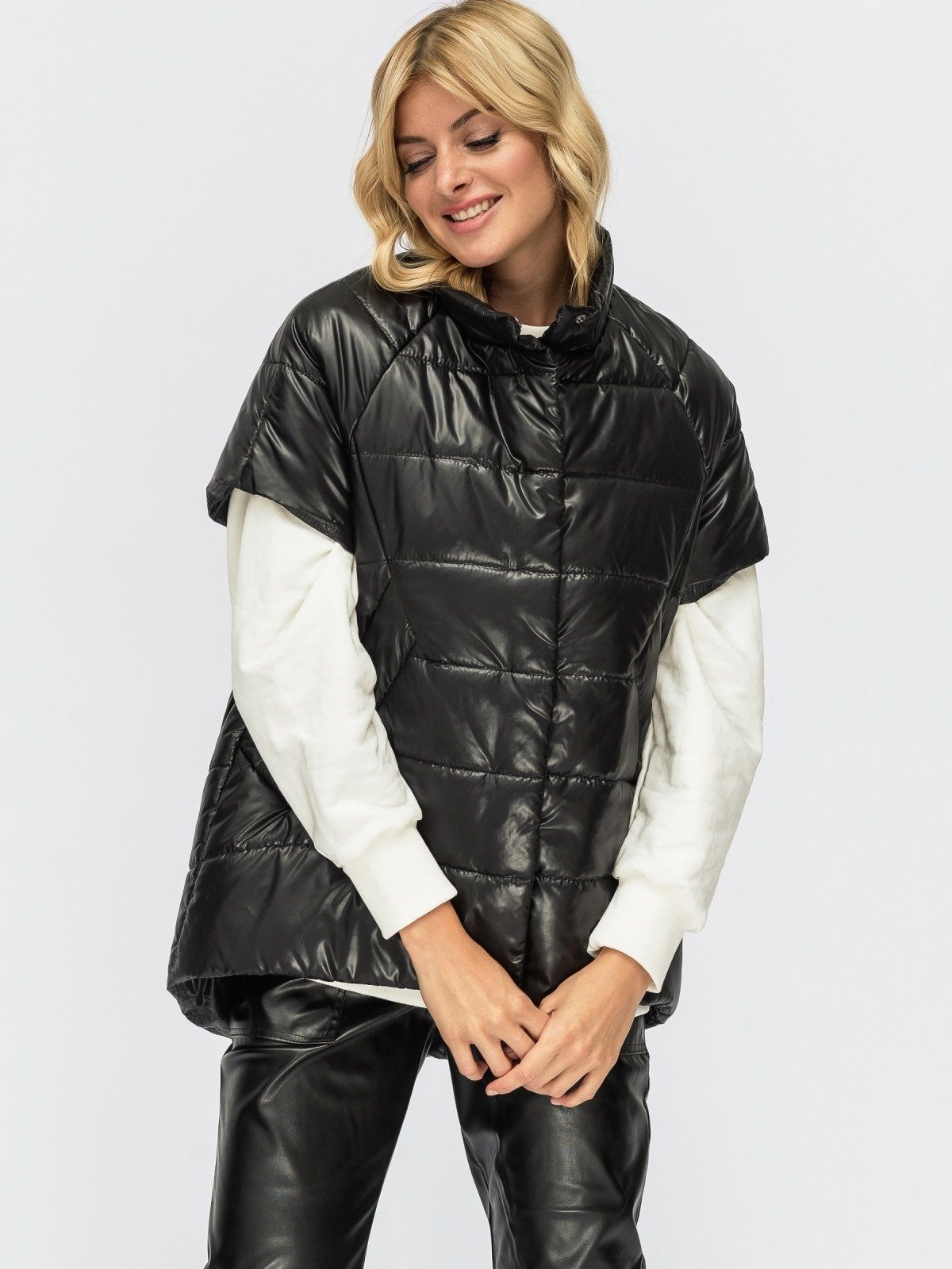 Жилет з подовженою спинкою чорний | 89174