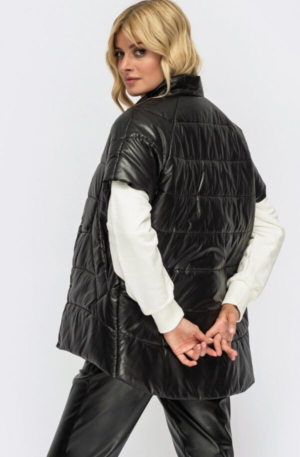 Жилет з подовженою спинкою чорний | 89174