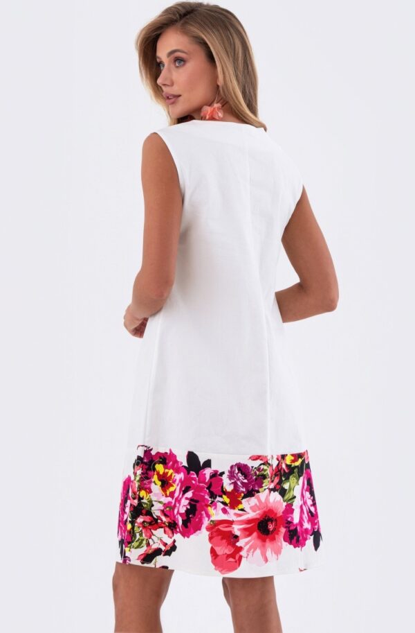 Бавовняна сукня біла з квітковим принтом | 89215