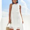 Літня сукня подовжена по спинці біла | 89758