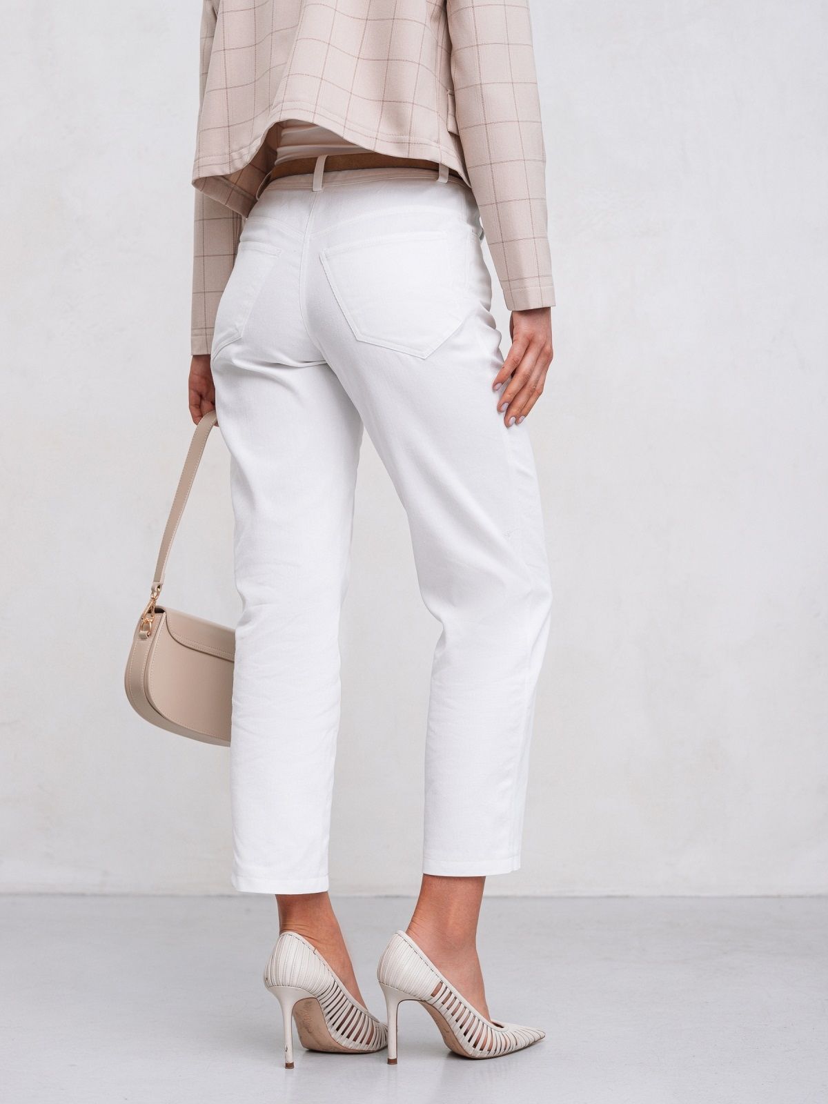 Літні джинсові штани білі довжини 7/8 | 89768