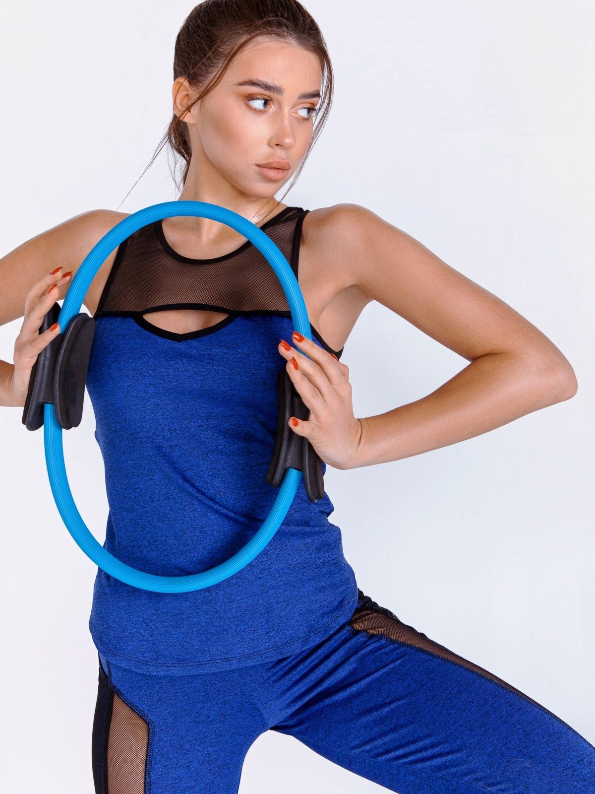 Комплект для фітнесу майка та лосини синій | 89579