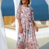 Шифонове плаття-максі рожеве в принт | 89674 Шифонове плаття-максі рожеве в принт | 89674