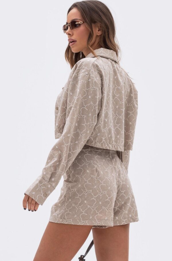 Літній костюм-двійка бежевий з попліну | 89821