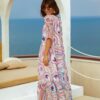 Шифонове плаття-максі рожеве в принт | 89674 Шифонове плаття-максі рожеве в принт | 89674