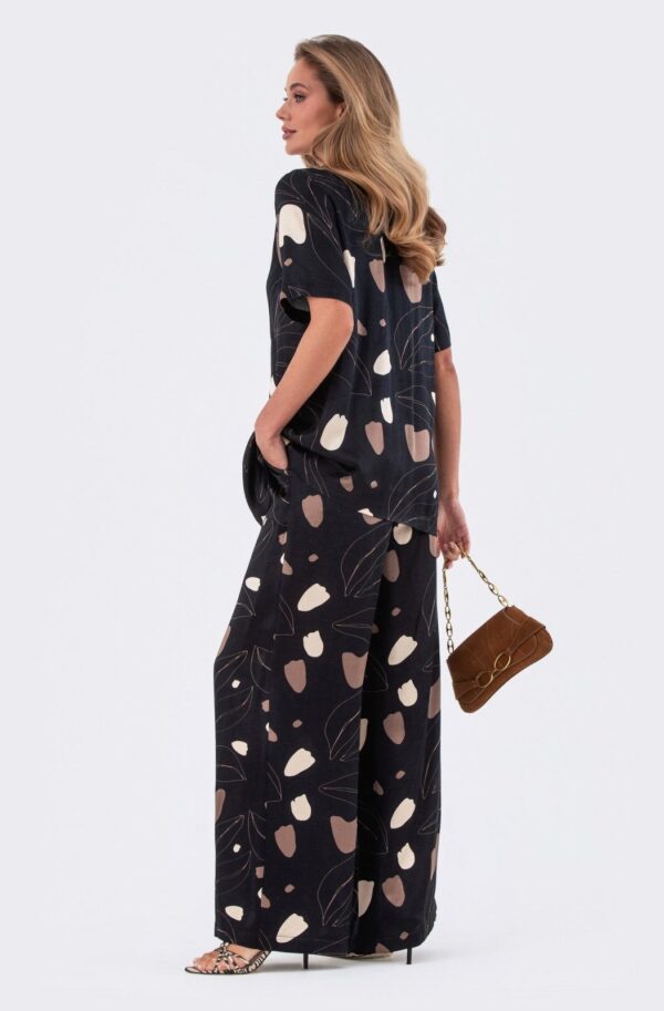 Атласний костюм-двійка в піжамному стилі | 89476