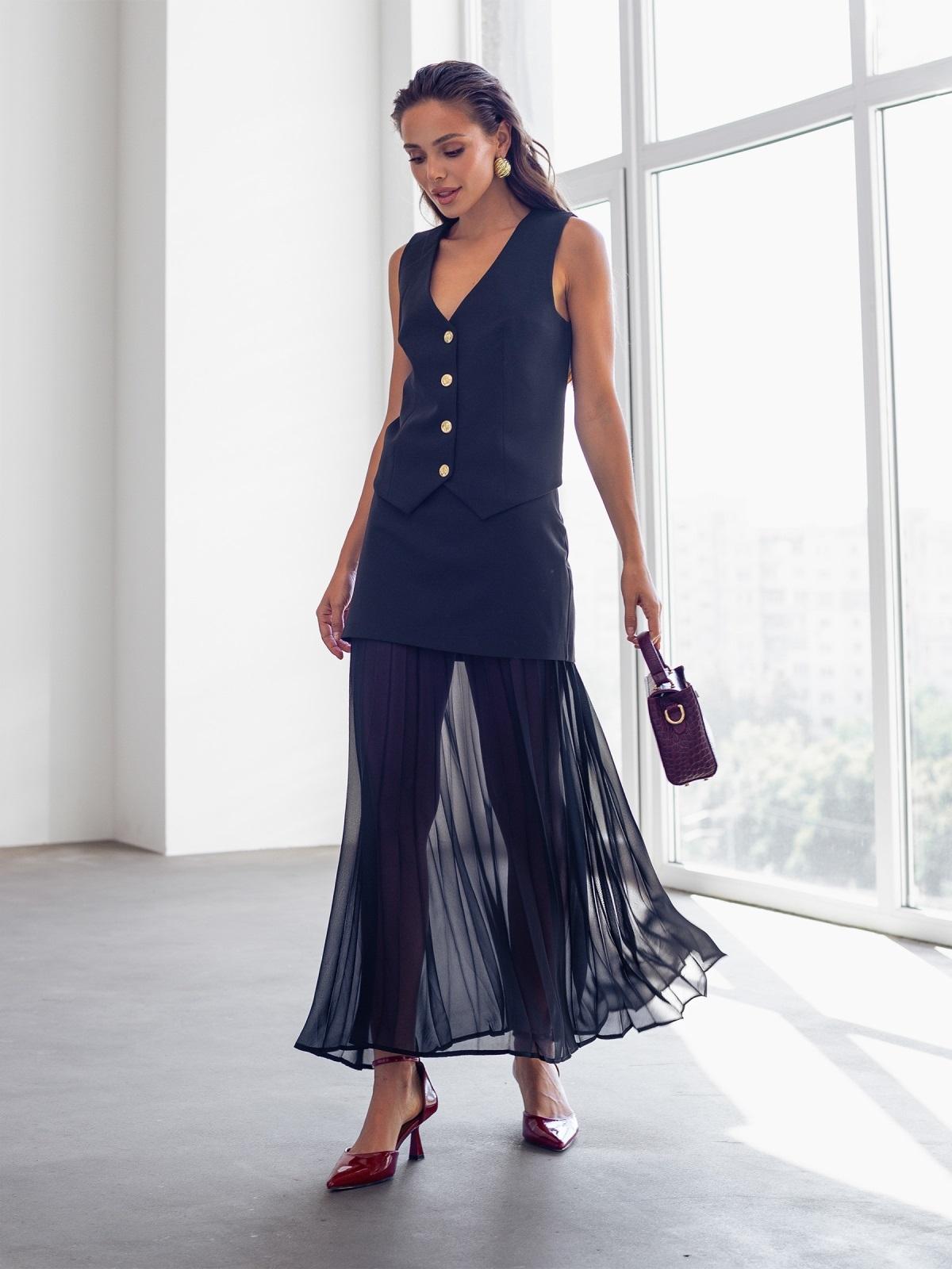 Святковий костюм-двійка з жилетом чорний | 90084 Святковий костюм-двійка з жилетом чорний | 90084