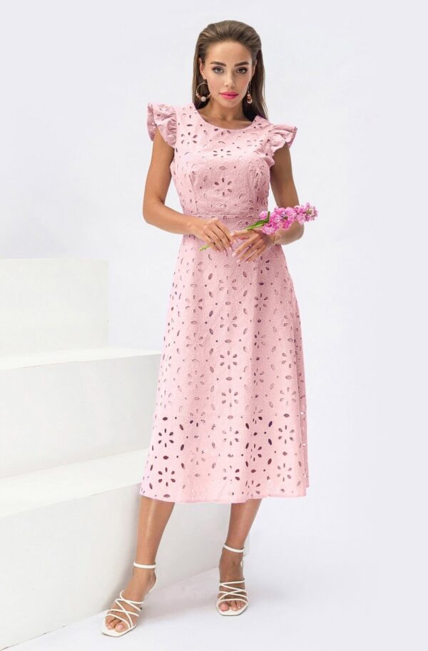 Літня сукня з прошви рожева | 90231
