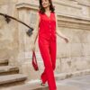 Літній костюм штани та жилет червоний | 90015