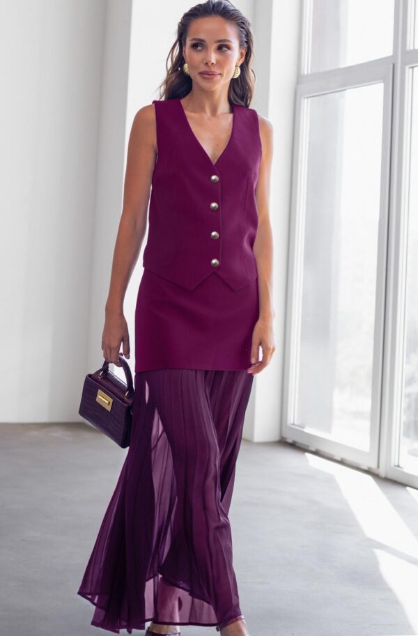 Святковий костюм-двійка з жилетом фуксія | 90078