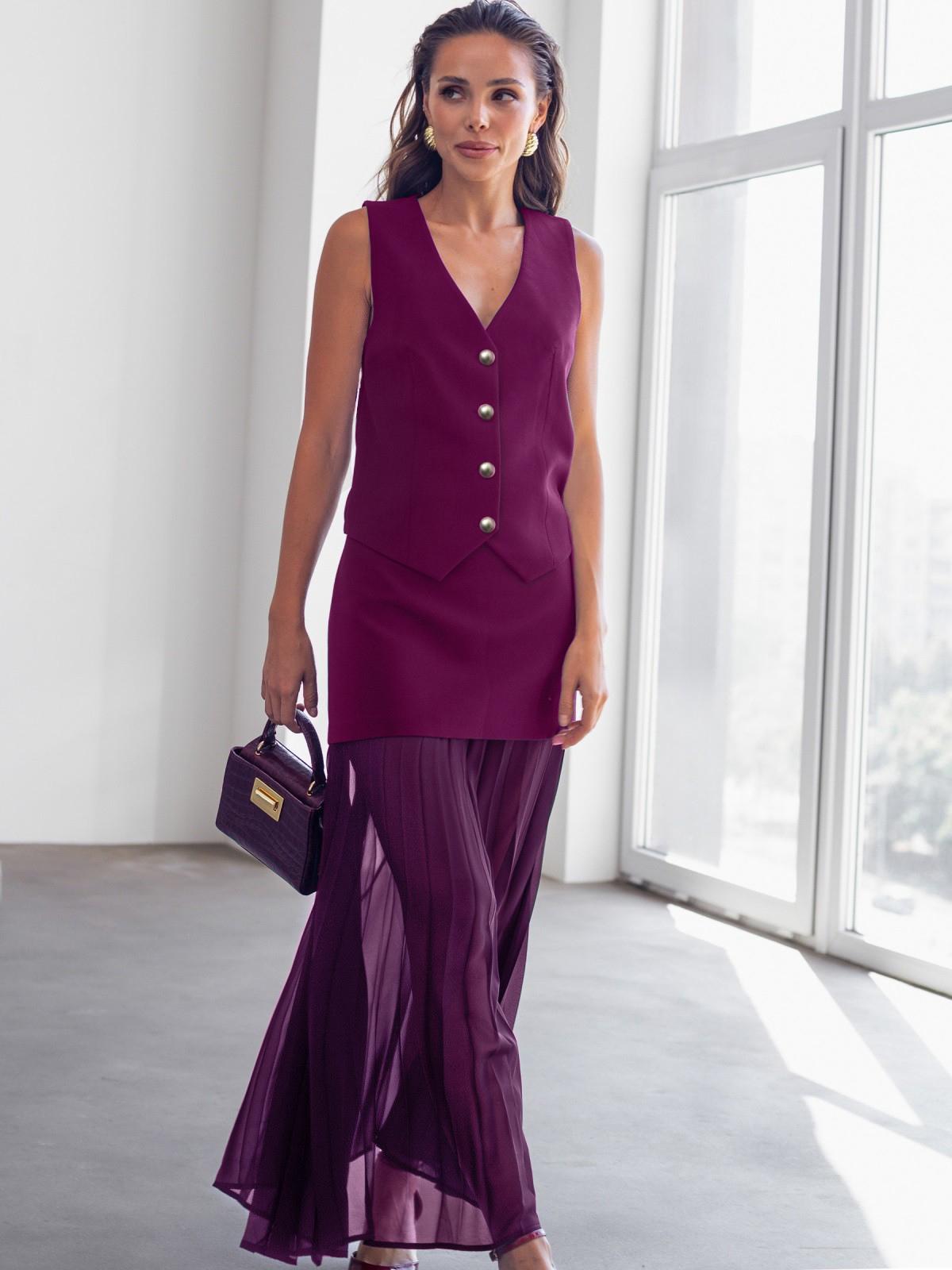 Святковий костюм-двійка з жилетом фуксія | 90078