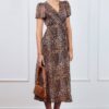 Шифонова сукня на запах в леопардовий принт | 90184 Шифонова сукня на запах в леопардовий принт | 90184