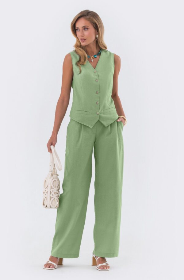 Літній костюм штани та жилет зелений | 90056