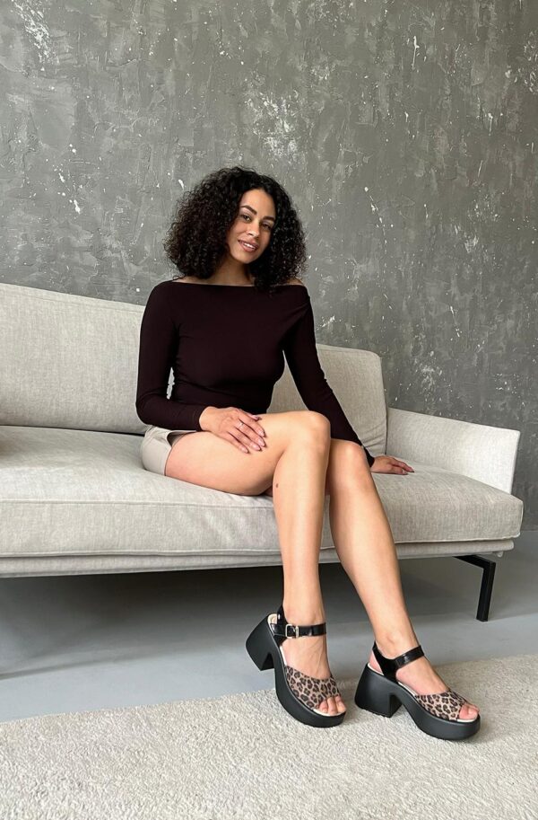 Босоніжки леопардові на масивній підошві | 89911