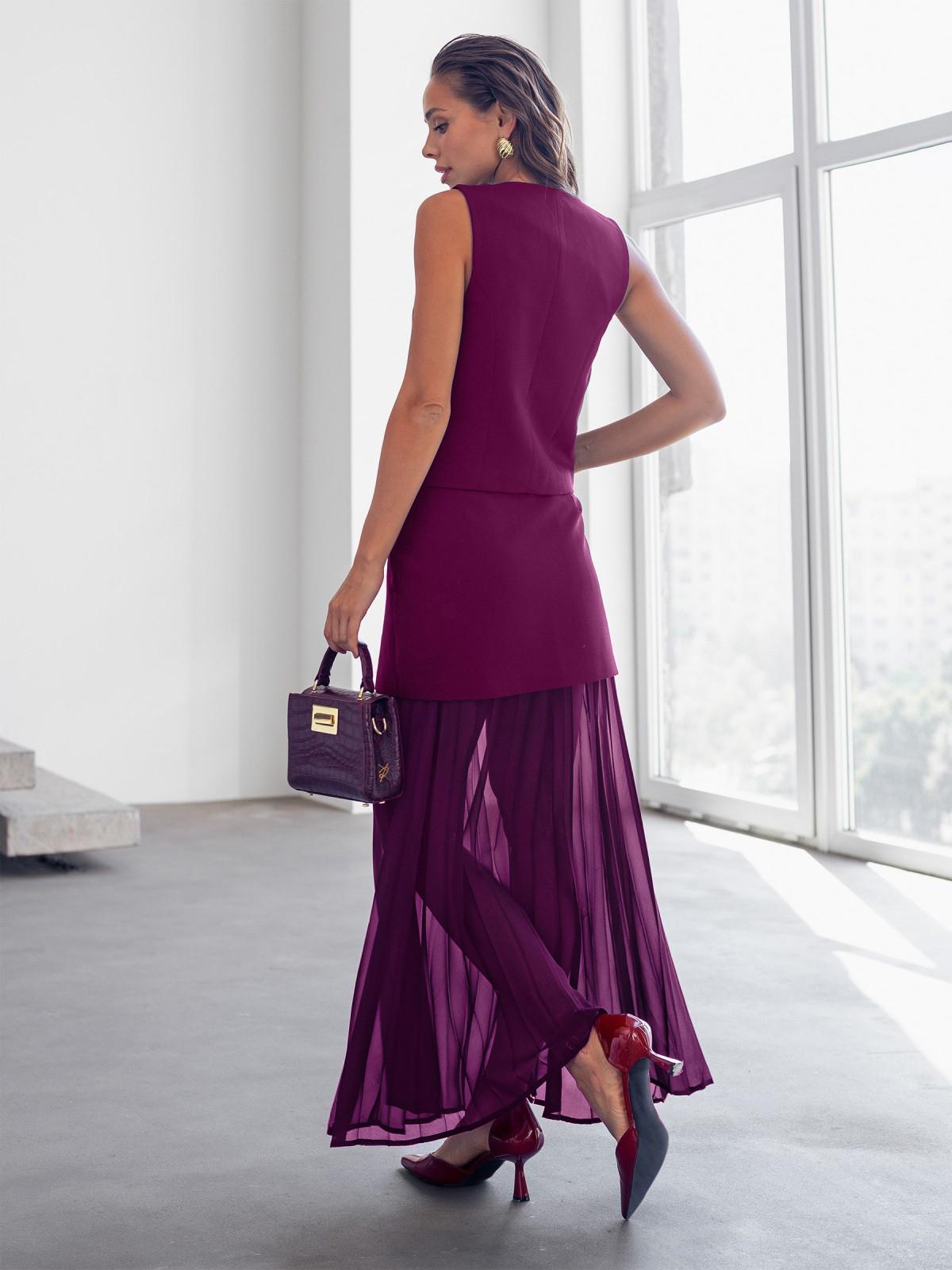 Святковий костюм-двійка з жилетом фуксія | 90078