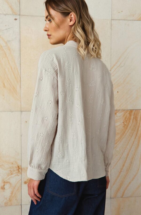 Сорочка бавовняна бежева з вишивкою | 90241