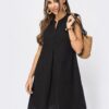 Літнє чорне плаття-трапеція із прошви | 90155 Літнє чорне плаття-трапеція із прошви | 90155