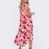 Літня сукня міді довжини в червоні маки | 90147 Літня сукня міді довжини в червоні маки | 90147