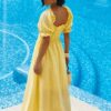 Літня розкльошена сукня з прошви жовта | 89864 Літня розкльошена сукня з прошви жовта | 89864