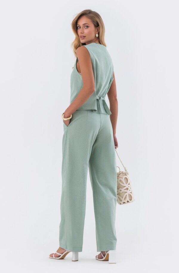 Літній костюм штани та жилет м'ятний | 90048