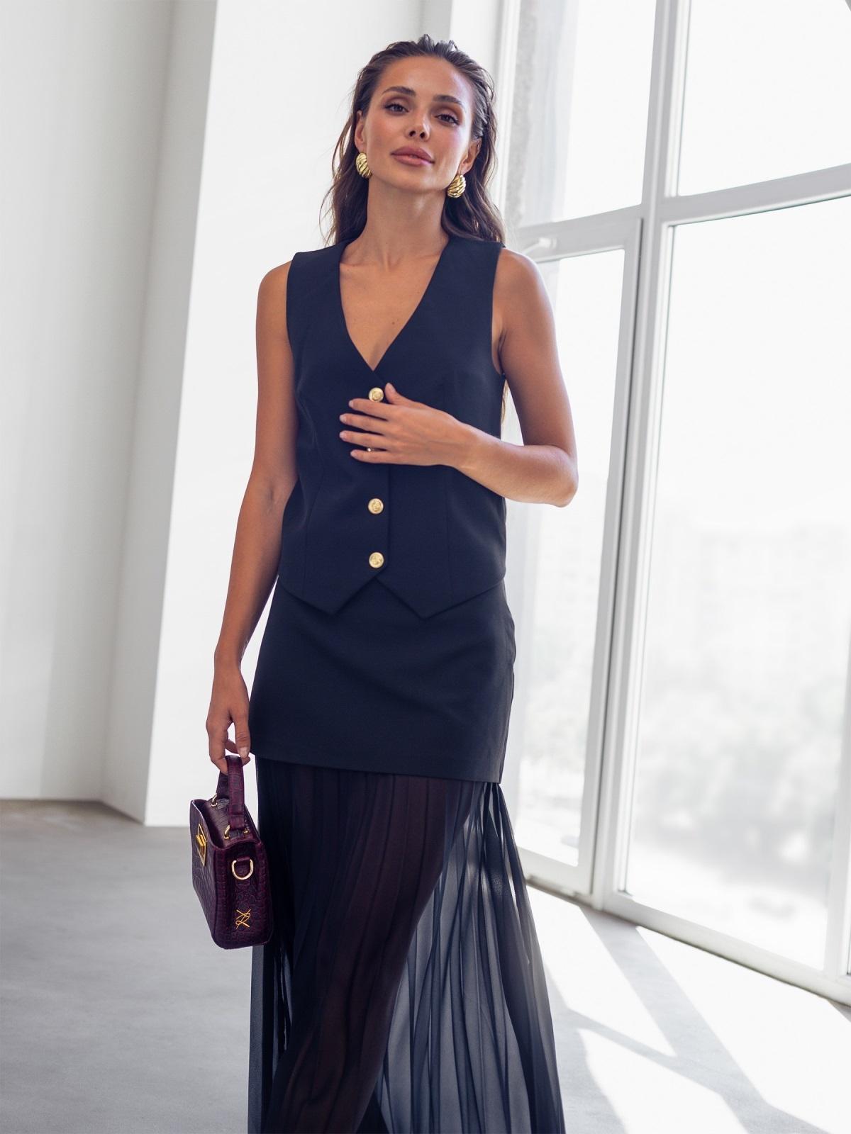 Святковий костюм-двійка з жилетом чорний | 90084 Святковий костюм-двійка з жилетом чорний | 90084