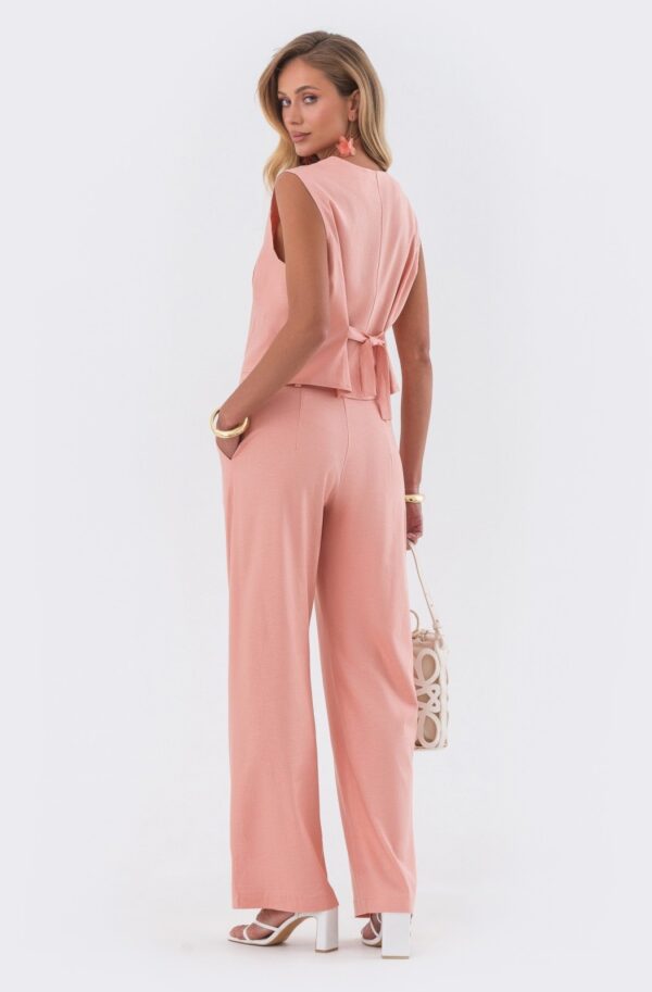 Літній костюм штани та жилет персиковий | 90036