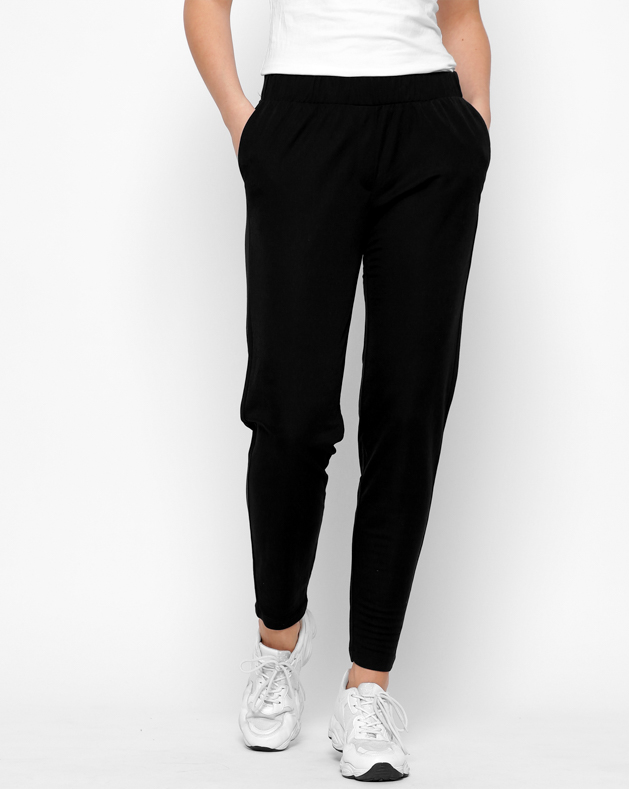 Жіночі літні трикотажні штани чорні | 90383