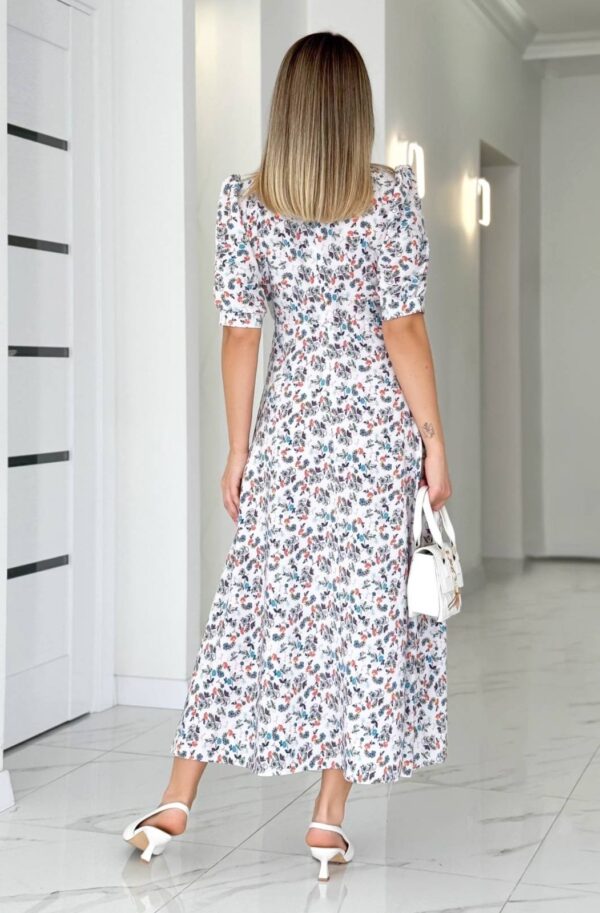 Літня сукня біла в дрібний квітковий принт | 90581