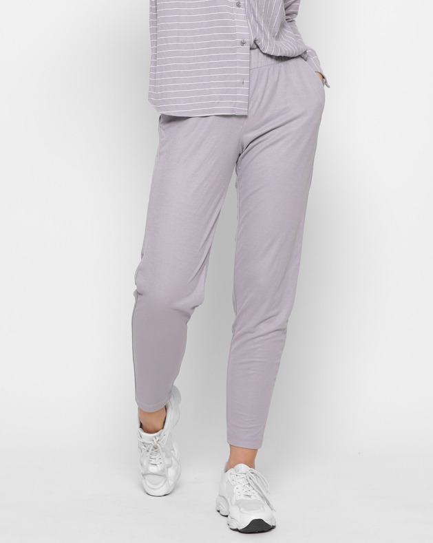 Жіночі літні трикотажні штани сірі | 90392