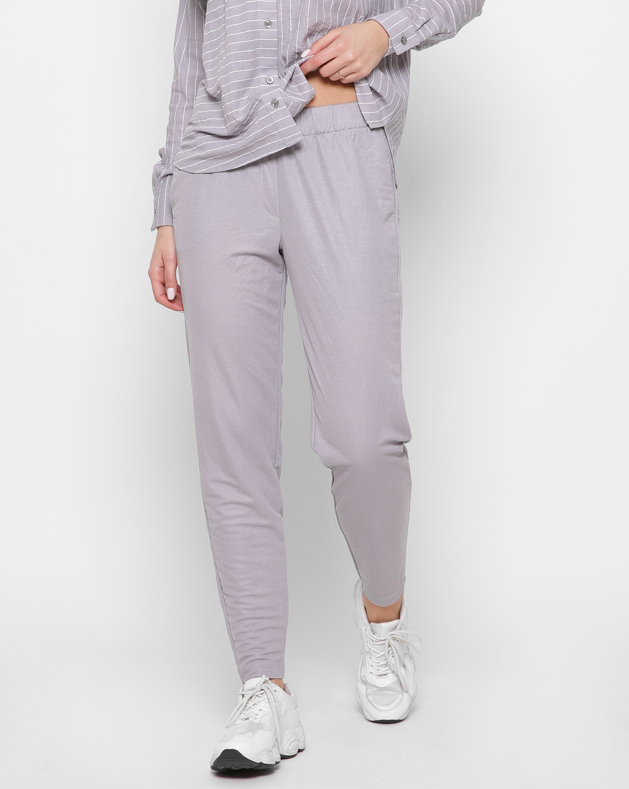 Жіночі літні трикотажні штани сірі | 90392