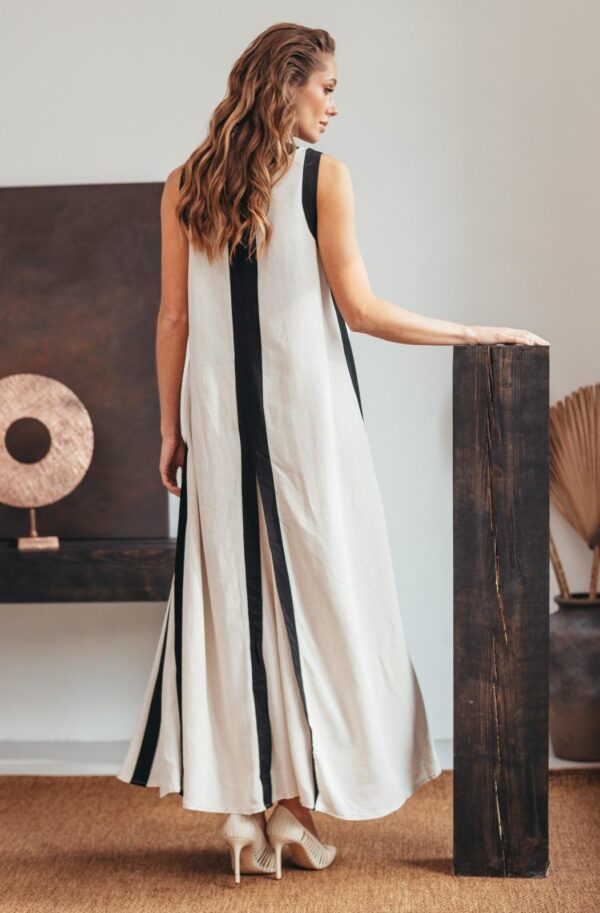 Літня довга сукня бежева вільного крою | 90323