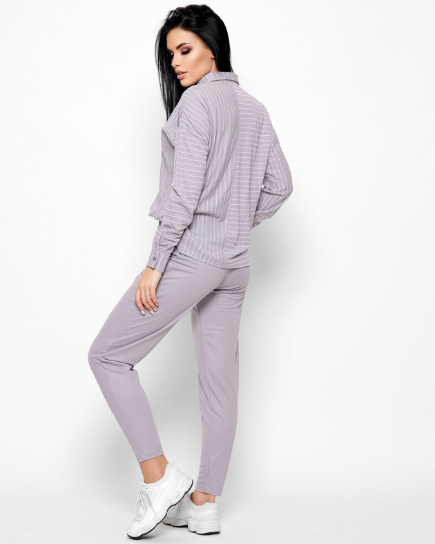 Жіночі літні трикотажні штани сірі | 90392