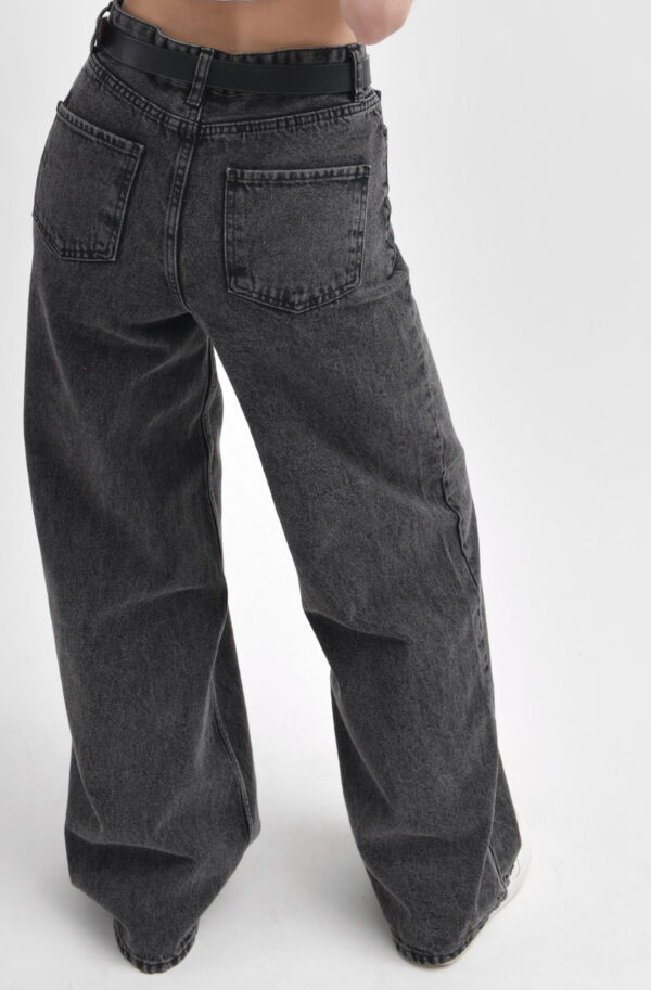 Джинси із широкими штанинами графітові | 90310