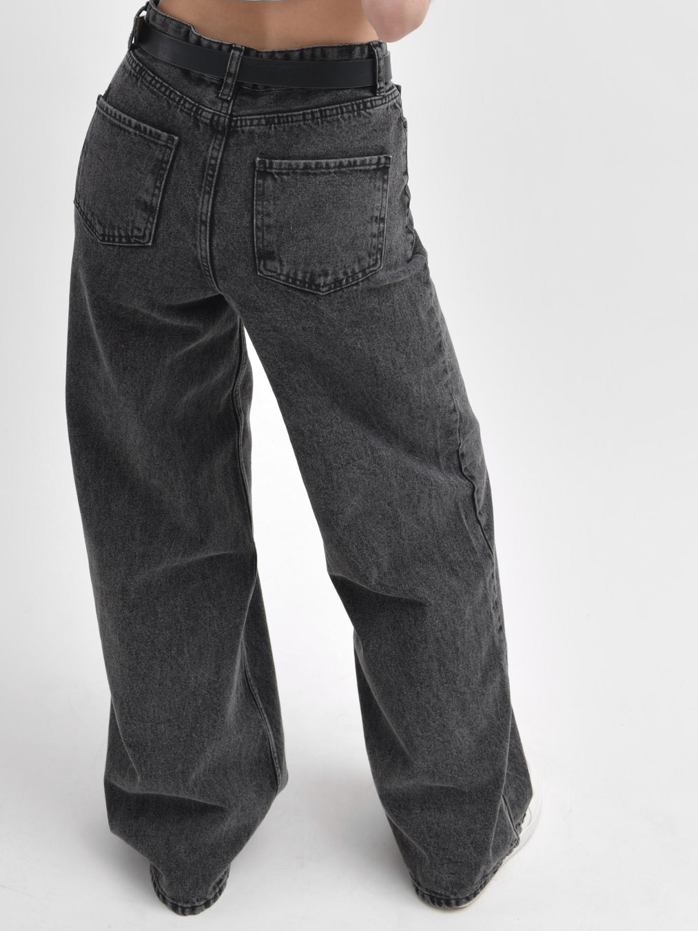 Джинси із широкими штанинами графітові | 90310