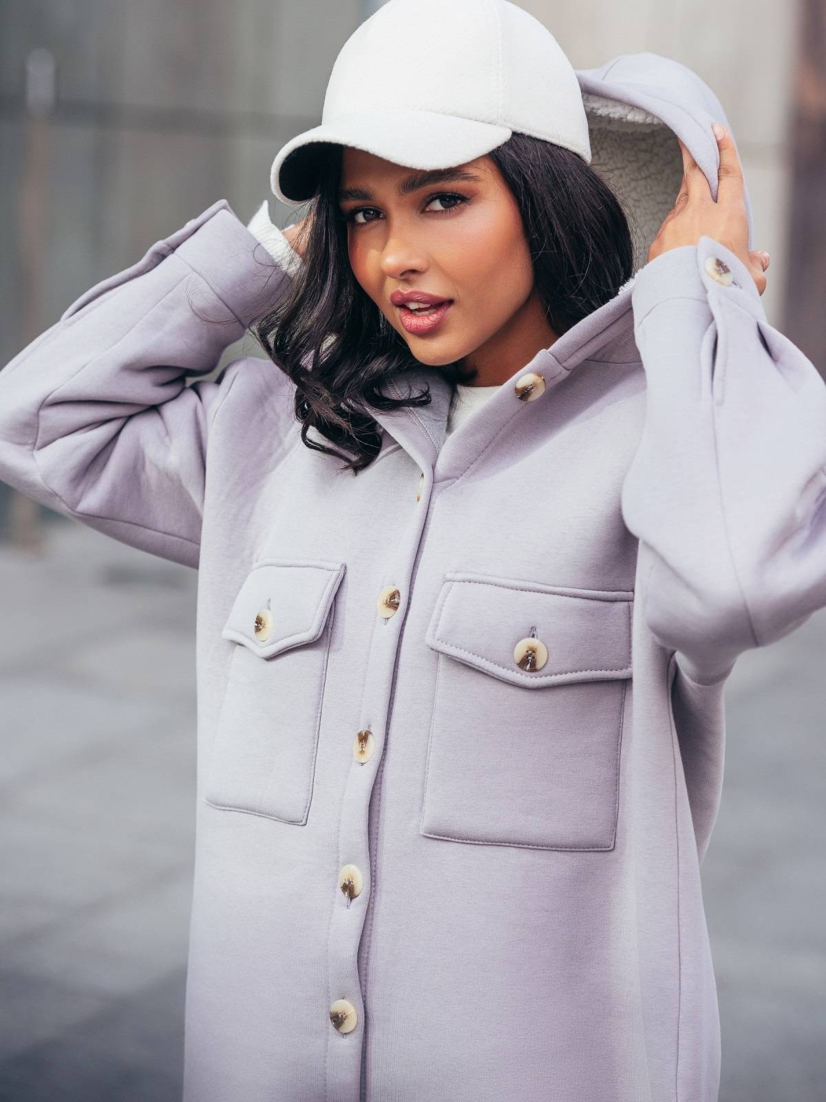 Тепла сорочка з футеру сіра | 90879