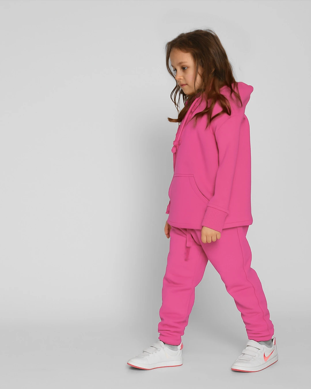 Дитячий теплий костюм з худі малиновий | 91092