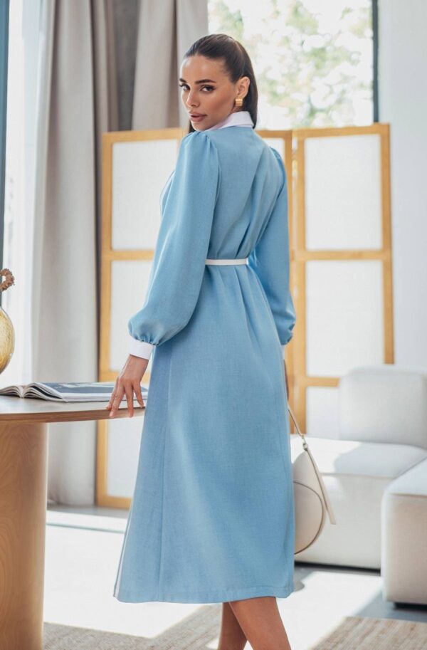 Сукня з вертикальними смужками блакитна | 90950