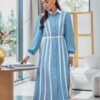 Сукня з вертикальними смужками блакитна | 90950