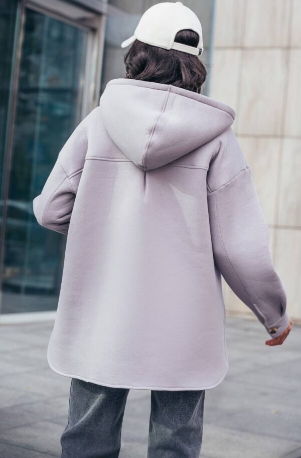 Тепла сорочка з футеру сіра | 90879