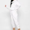 Спортивний костюм з худі на блискавці білий | 91686