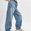 Жіночі широкі джинси baggy блакитні | 91411 Жіночі широкі джинси baggy блакитні | 91411