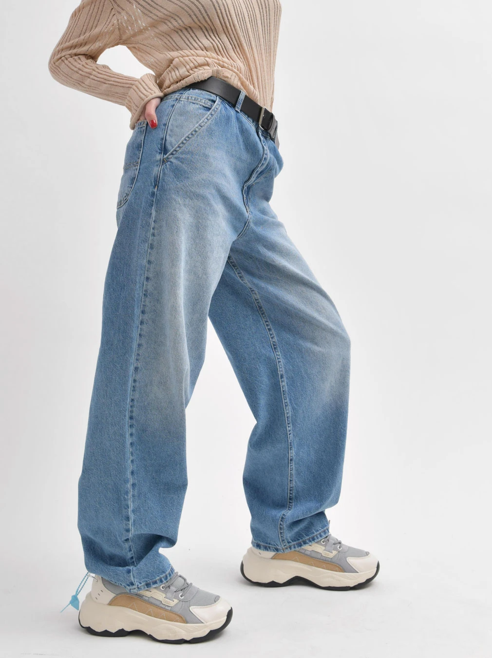 Жіночі широкі джинси baggy блакитні | 91411 Жіночі широкі джинси baggy блакитні | 91411