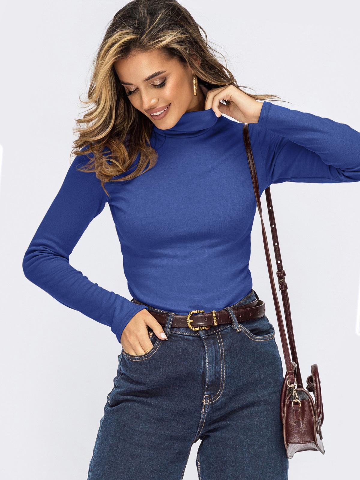 Гольф синій з м'якого трикотажу | 91357 Гольф синій з м'якого трикотажу | 91357