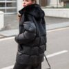 Зимова куртка з вставками з екохутра чорна | 91826 Зимова куртка з вставками з екохутра чорна | 91826