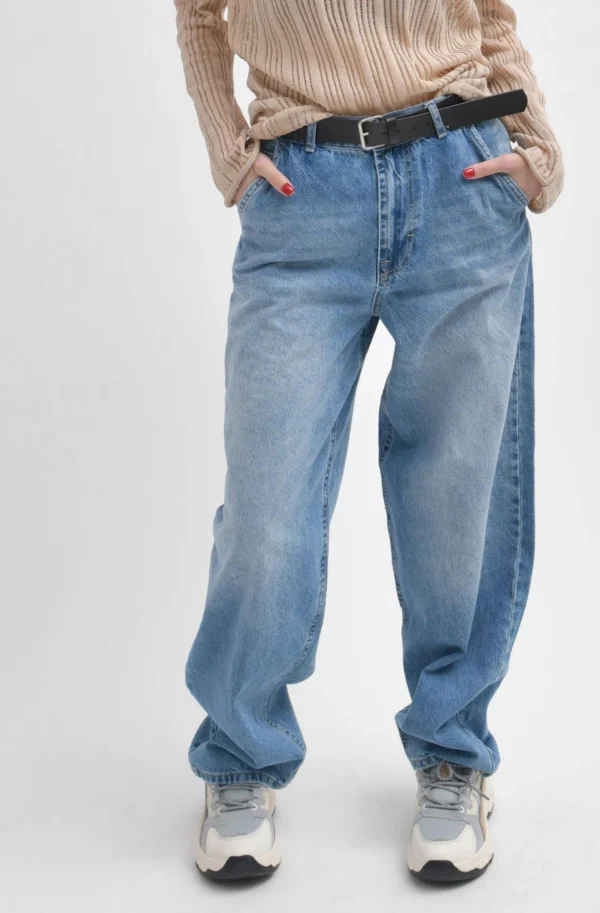 Жіночі широкі джинси baggy блакитні | 91411